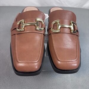 Time and Tru Shoes Womens Size 11 Brown Loafer Mule Slip On Horsebit Memory Foam